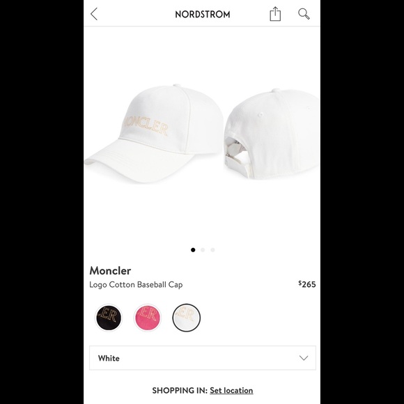 πMONCLERπ«π· Logo Hollow Text Ladies Baseball Cap β22- Natural/White- NW - Picture 6 of 12